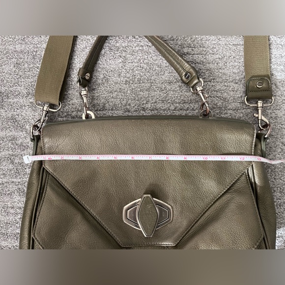 Olive Green Alexis Hudson genuine leather crossbody. - Picture 13 of 14